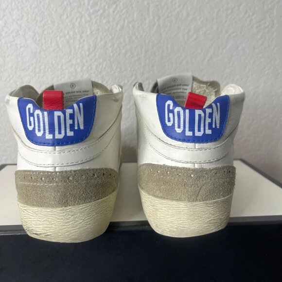 Golden Goose Mid Star White Blue Leather Sneaker Men's 41 EU/8 US Made In Italy - Picture 6 of 13